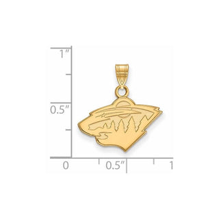 14k Gold NHL LogoArt Minnesota Wild Small Pendant