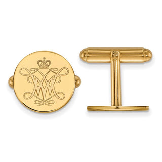 Sterling Silver Gold-plated LogoArt College of William and Mary Cuff Links