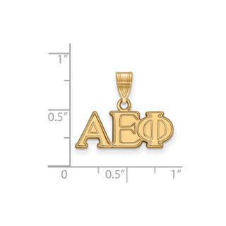Sterling Silver Gold-plated LogoArt Alpha Epsilon Phi Sorority Greek Letters Medium Pendant