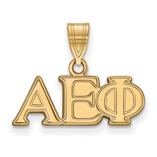 Sterling Silver Gold-plated LogoArt Alpha Epsilon Phi Sorority Greek Letters Medium Pendant