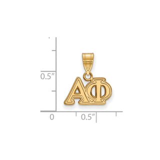 Sterling Silver Gold-plated LogoArt Alpha Phi Sorority Greek Letters Medium Pendant
