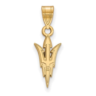 Sterling Silver Gold-plated LogoArt Arizona State University Pitchfork Medium Pendant