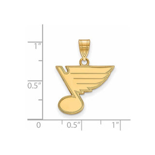 Sterling Silver Gold-plated NHL LogoArt St. Louis Blues Medium Pendant