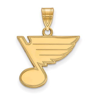 Sterling Silver Gold-plated NHL LogoArt St. Louis Blues Medium Pendant