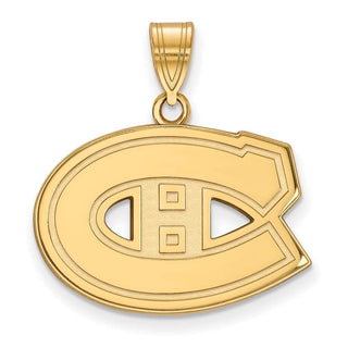 Sterling Silver Gold-plated NHL LogoArt Montreal Canadiens Medium Pendant