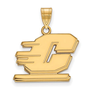 Sterling Silver Gold-plated LogoArt Central Michigan University Letter C Medium Pendant