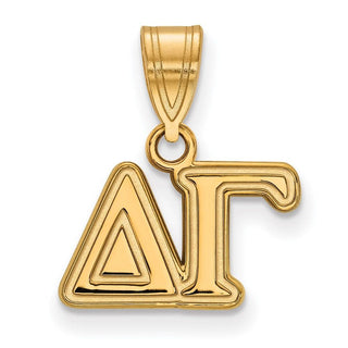 Sterling Silver Gold-plated LogoArt Delta Gamma Sorority Greek Letters Medium Pendant