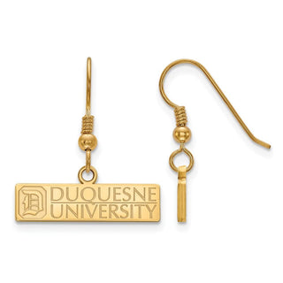 Sterling Silver w/Gold-plating LogoArt Duquesne University Small Dangle Earrings