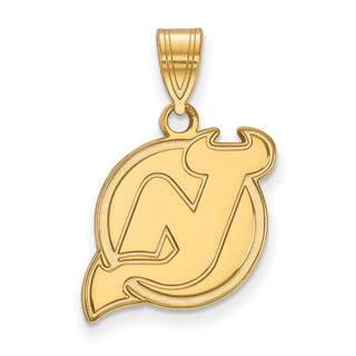 14k Gold NHL LogoArt New Jersey Devils Medium Pendant