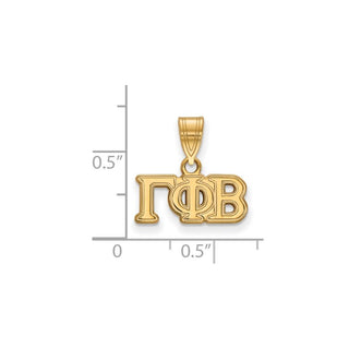 Sterling Silver Gold-plated LogoArt Gamma Phi Beta Sorority Greek Letters Medium Pendant