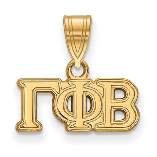 Sterling Silver Gold-plated LogoArt Gamma Phi Beta Sorority Greek Letters Medium Pendant