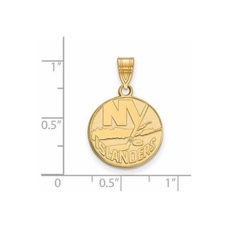 10k Gold NHL LogoArt New York Islanders Medium Pendant