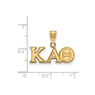 Sterling Silver Gold-plated LogoArt Kappa Alpha Theta Sorority Greek Letters Medium Pendant