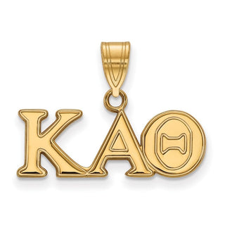 Sterling Silver Gold-plated LogoArt Kappa Alpha Theta Sorority Greek Letters Medium Pendant