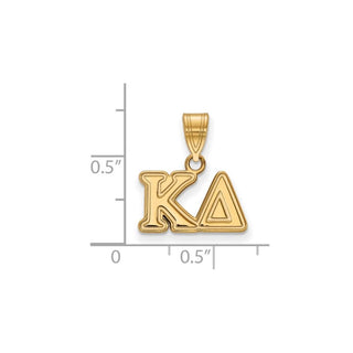 Sterling Silver Gold-plated LogoArt Kappa Delta Sorority Greek Letters Medium Pendant
