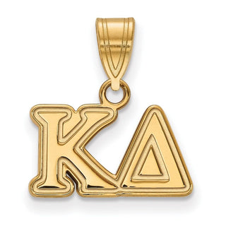 Sterling Silver Gold-plated LogoArt Kappa Delta Sorority Greek Letters Medium Pendant