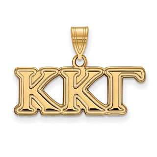 Sterling Silver Gold-plated LogoArt Kappa Kappa Gamma Sorority Greek Letters Medium Pendant