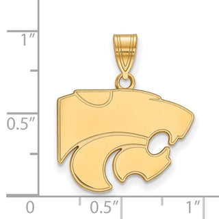 10k Gold LogoArt Kansas State University Wildcat Medium Pendant
