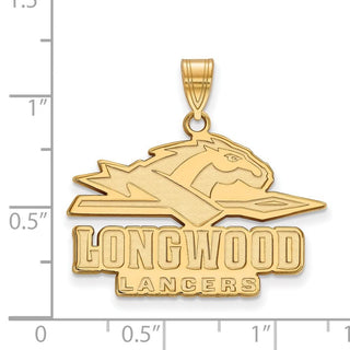 10k Gold LogoArt Longwood University Lancers Large Pendant