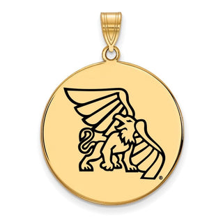Sterling Silver Gold-plated LogoArt Missouri Western State University Griffon Extra Large Enameled Disc Pendant