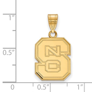 14k Gold LogoArt North Carolina State University N-C-S Medium Pendant