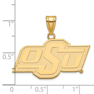 14k Gold LogoArt Oklahoma State University O-S-U Medium Pendant