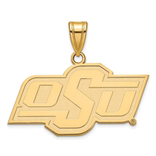 10k Gold LogoArt Oklahoma State University O-S-U Medium Pendant