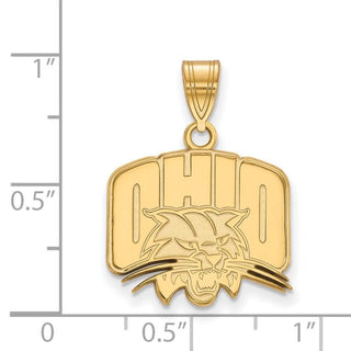 10k Gold LogoArt Ohio University Medium Pendant