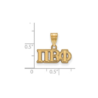 Sterling Silver Gold-plated LogoArt Pi Beta Phi Sorority Greek Letters Medium Pendant
