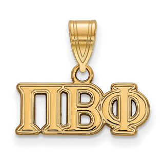 Sterling Silver Gold-plated LogoArt Pi Beta Phi Sorority Greek Letters Medium Pendant