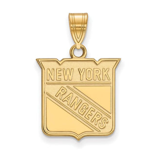 10k Gold NHL LogoArt New York Rangers Medium Pendant