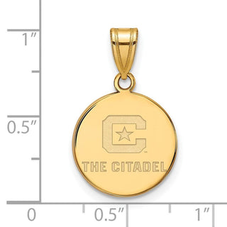 Sterling Silver w/Gold-plating LogoArt The Citadel Medium Pendant GP003TCI
