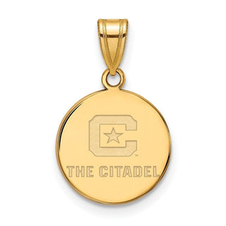 Sterling Silver w/Gold-plating LogoArt The Citadel Medium Pendant GP003TCI