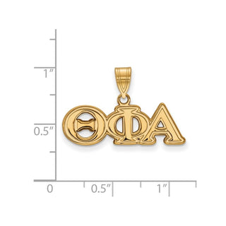 Sterling Silver Gold-plated LogoArt Theta Phi Alpha Sorority Greek Letters Medium Pendant