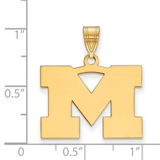 10k Gold LogoArt University of Michigan Letter M Medium Pendant