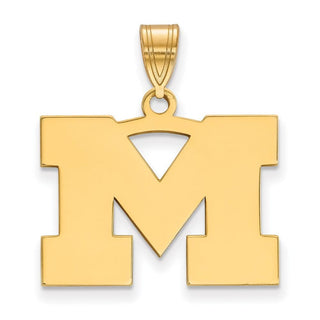 10k Gold LogoArt University of Michigan Letter M Medium Pendant