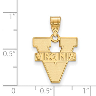 Sterling Silver Gold-plated LogoArt University of Virginia Medium Pendant