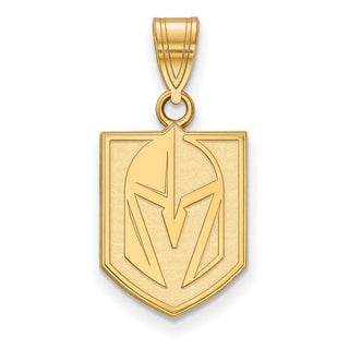 Sterling Silver Gold-plated NHL LogoArt NHL Vegas Golden Knights Medium Pendant