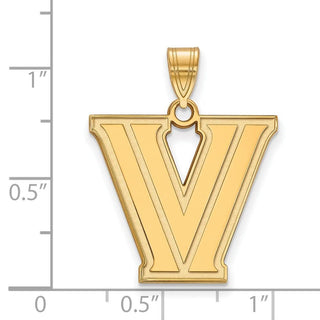 14k Gold LogoArt Villanova University Letter V Large Pendant