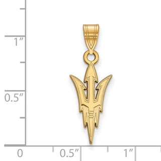 Sterling Silver Gold-plated LogoArt Arizona State University Pitchfork Large Pendant