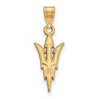 Sterling Silver Gold-plated LogoArt Arizona State University Pitchfork Large Pendant
