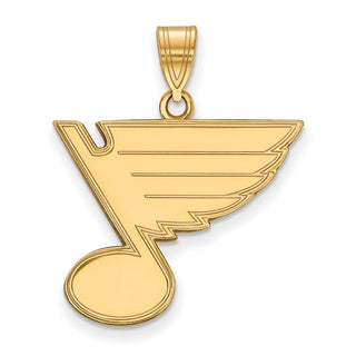 Sterling Silver Gold-plated NHL LogoArt St. Louis Blues Large Pendant