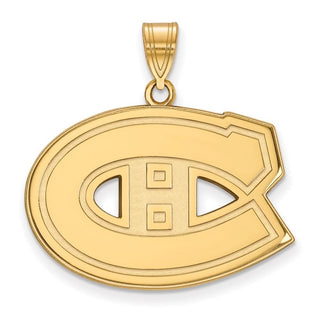 Sterling Silver Gold-plated NHL LogoArt Montreal Canadiens Large Pendant