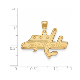 Sterling Silver Gold-plated NHL LogoArt Washington Capitals Large Pendant