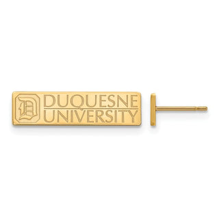 Sterling Silver w/Gold-plating LogoArt Duquesne University Small Post Earrings