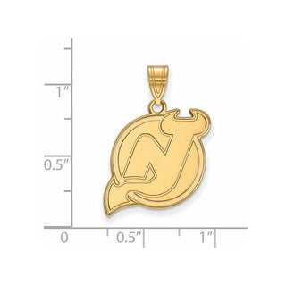 14k Gold NHL LogoArt New Jersey Devils Large Pendant