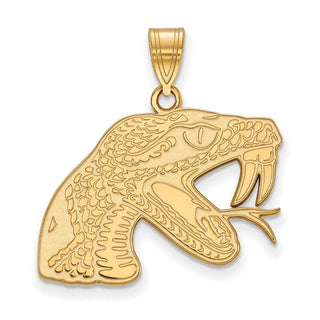 10k Gold LogoArt Florida A and M University Rattler Large Pendant