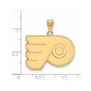 Sterling Silver Gold-plated NHL LogoArt Philadelphia Flyers Large Pendant