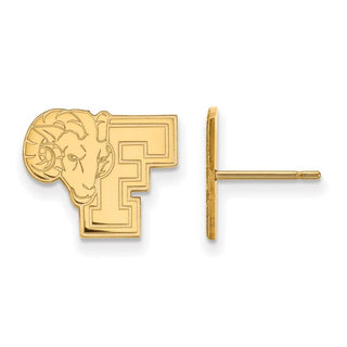 14k Gold LogoArt Fordham University Ram Small Post Earrings