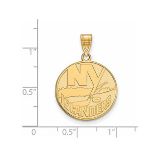 14k Gold NHL LogoArt New York Islanders Large Pendant